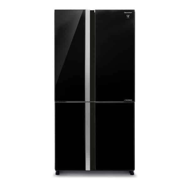 מקרר שארפ 4 דלתות זכוכית שחורה